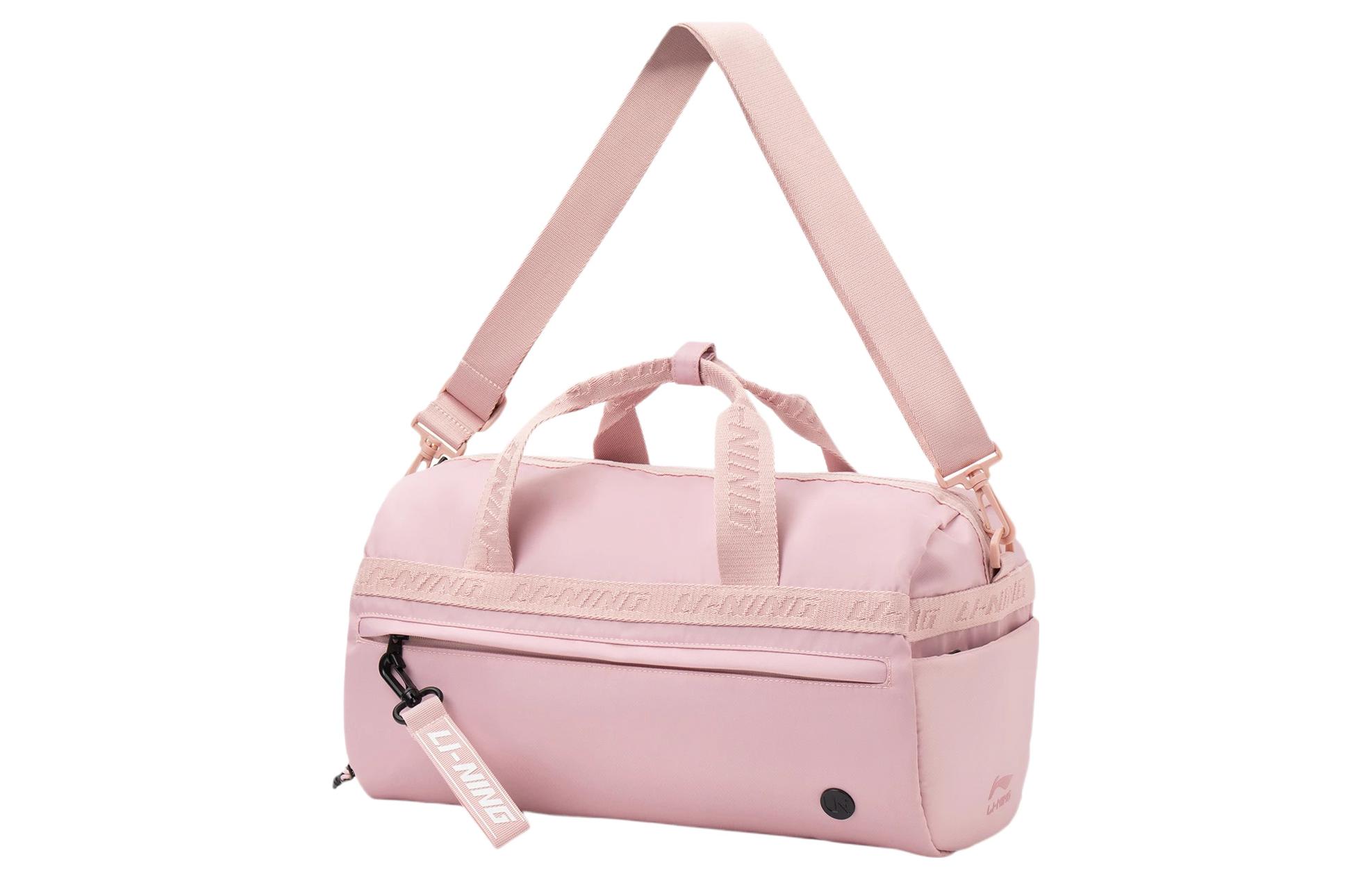 Li Ning Fabric Travel Bag, Bucket Bag, Gym Bag Unisex Cherry Blossom Pink ABLS008-2