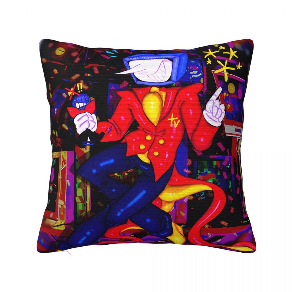 Funda de almohada del juego Spamton de Deltarune, funda de almohada linda y divertida, funda de cojín suave con estampado gráfico para silla de sala de estar