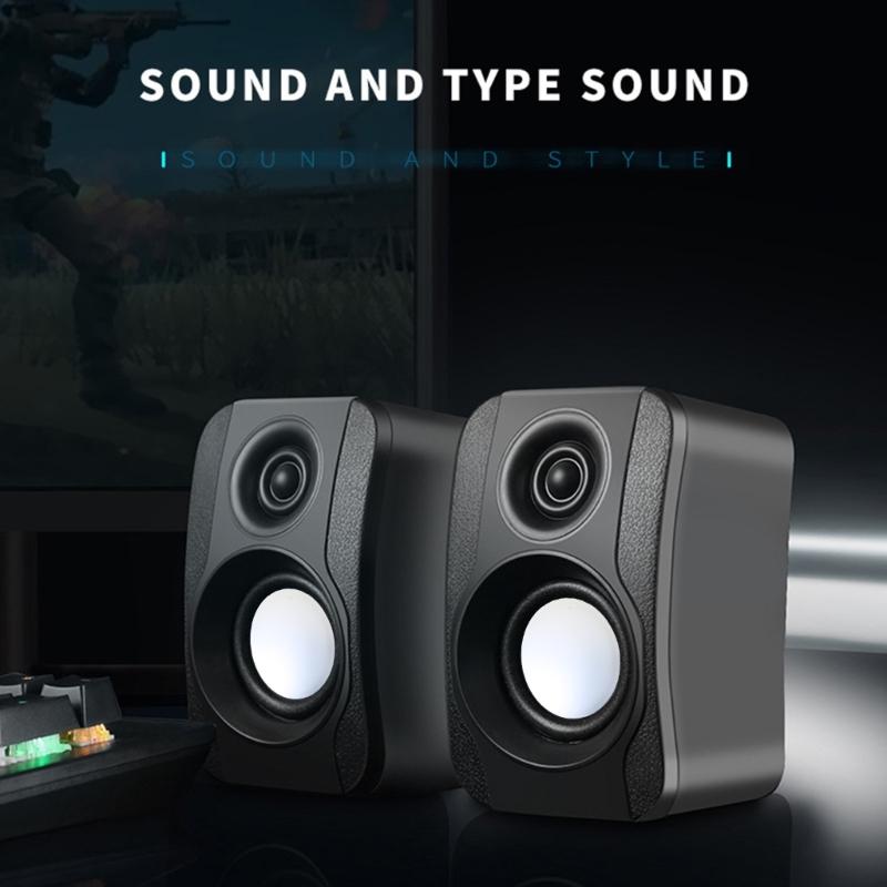 USB Wireds Speaker Stereo Subwoofer Sound Box 3.5mm Input USB Power Computer Speaker for Desktop PC