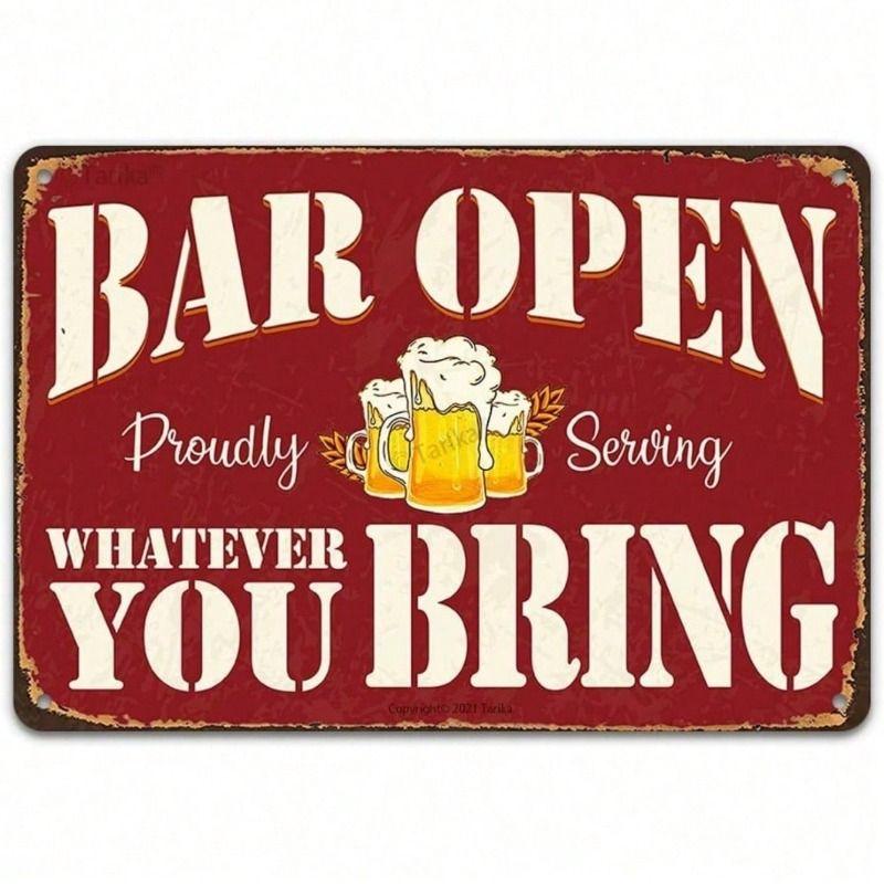 Metal Wall Art 8x12 Inch Retro Poster for Bar Home Decor Gift