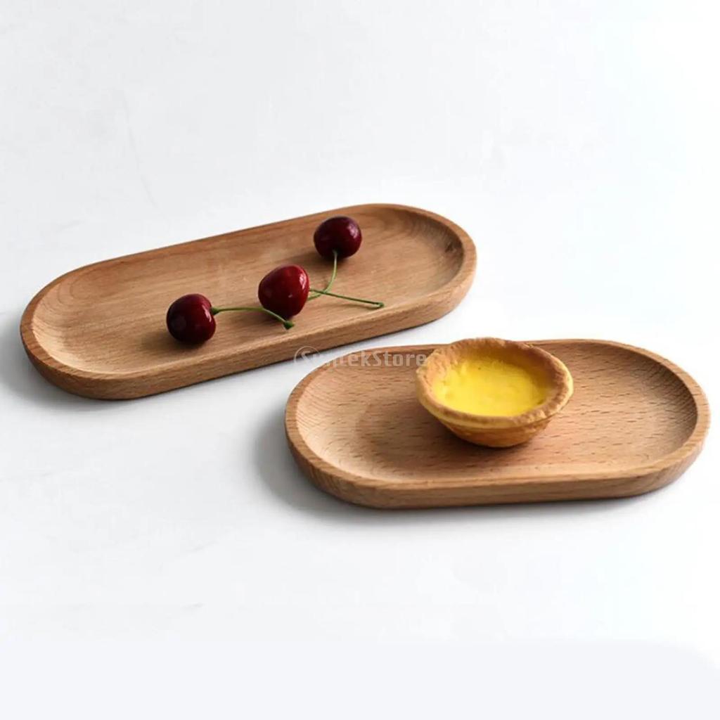 Tea Tray Serving Table Plate Snacks Food Storage Dish for Fruit Dishes Saucer Dessert Bamboo