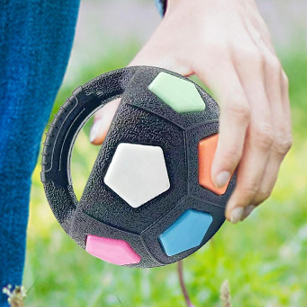 Dog Fetch Football Interactive Squeaky Handheld Round Football Dog Chewing Ball Pet Training Supplies For Aggressive Chewers