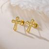 Teamer Cross Stud Earrings For Men Women Stainless Steel Gold Color Minimalist Jewelry Ear Accessories Birthday Gift 2026 New
