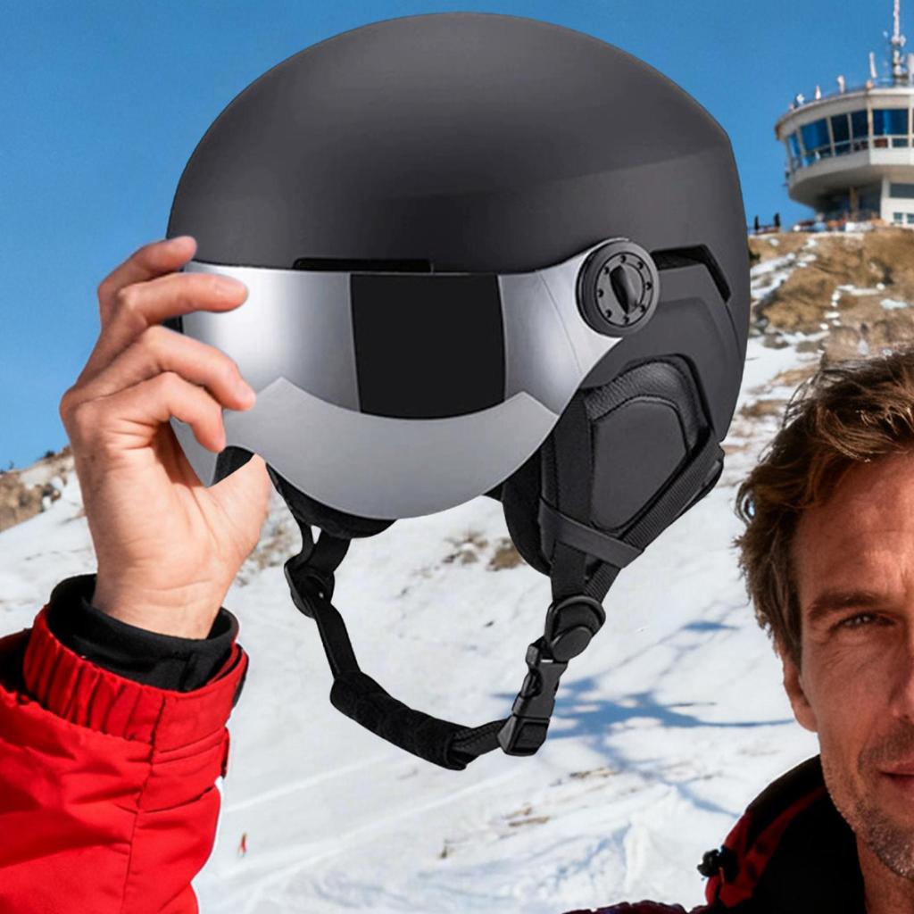 Snowboard Helmet Shockproof Warm Hat with Goggles Outdoor Protective Snow Ski Helmet for Men Women Youth Adults Skiers