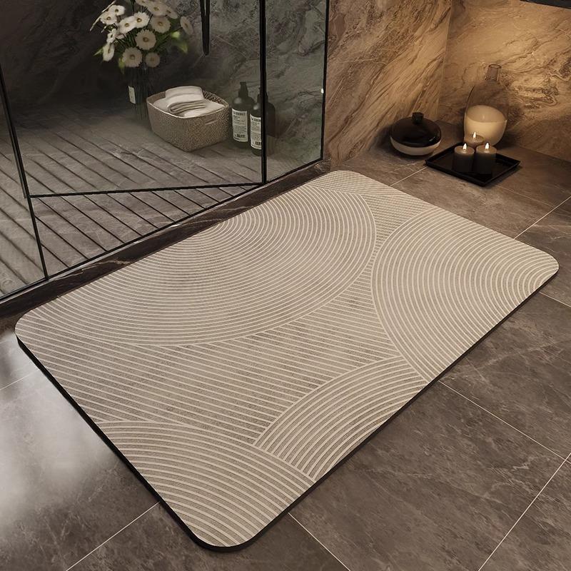 Minimalist Non-slip Floor Mat Kitchen Bathroom Shower Room Absorbent Quick Drying Carpet Wear-resistant Modern Easy To Maintain