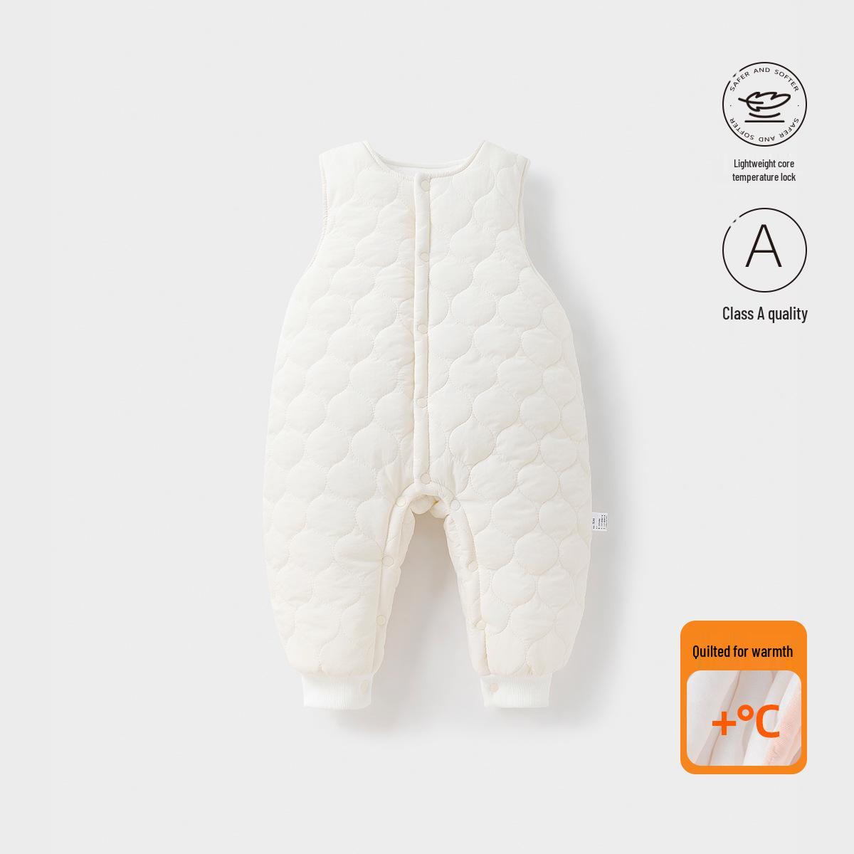 

Unisex Baby Winter Overalls – Down Cotton Snap Button One-Piece Toddler Pants 80 cm абрикосовий