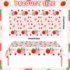 2 Pcs Strawberry Tablecloth, 54 x 108 Inch Pink Plaid Checkered Strawberry Tablecloth, Gingham Berry Sweet One Table Covers for Baby Shower, Berry