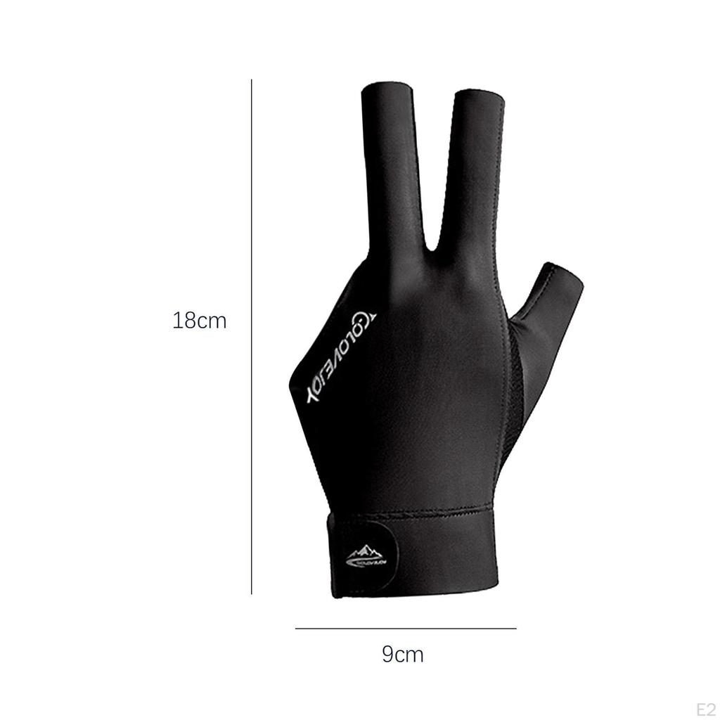 3 Fingers Gloves Pool Left Hand Snooker Indoor Game Anti Slip Elastic Breathable Professional
