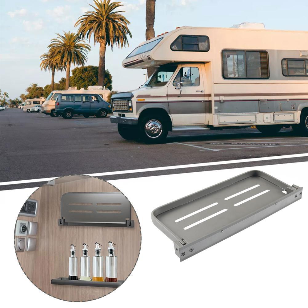 Newest RV Wall Frame 300x133mm Aluminum Folding Storage Car Storage Modification Tools RV Seasoning Rack Washbasin Supplies Z8B8