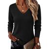 Maglione da Donna a Treccia con Scollo a V, Pullover a Manica Lunga per Autunno e Inverno, Abbigliamento Casual