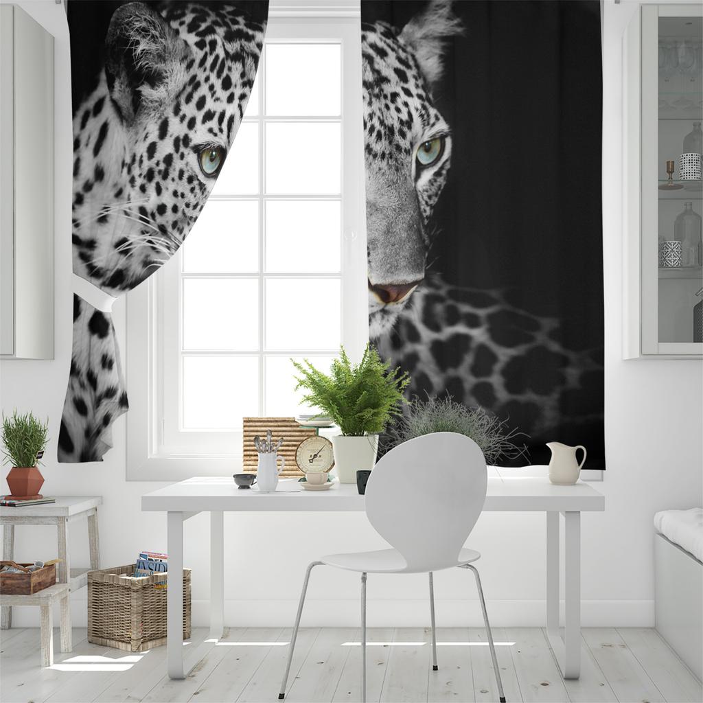 Leopard Afrika Djur Fönstergardiner Heminredning Vardagsrumsgardiner Kök Draperier Panelgardiner för Sovrum
