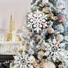 12pcs Large White Snowflake Ornaments -Durable Plastic for Christmas Tree and Winter Wonderland Decorations,Christmas Ornaments