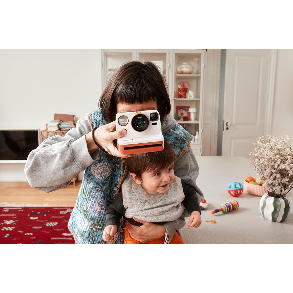 POLAROID Now 3rd Generation I-Type Instant Camera + Film Bundle - Pebble White Camera + 16 Color Photos (6561)