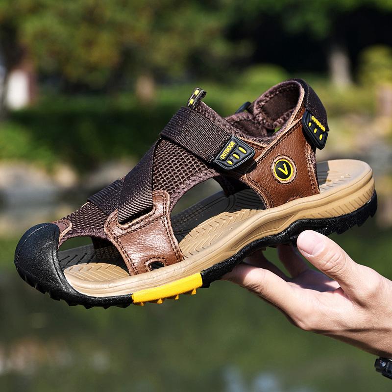 Fashion Summer Men's High Quality Sandals Mesh Casual Outdoor Flat Bottomed Beach Anti Slip Roman Hollow Breathable Walking Shoes