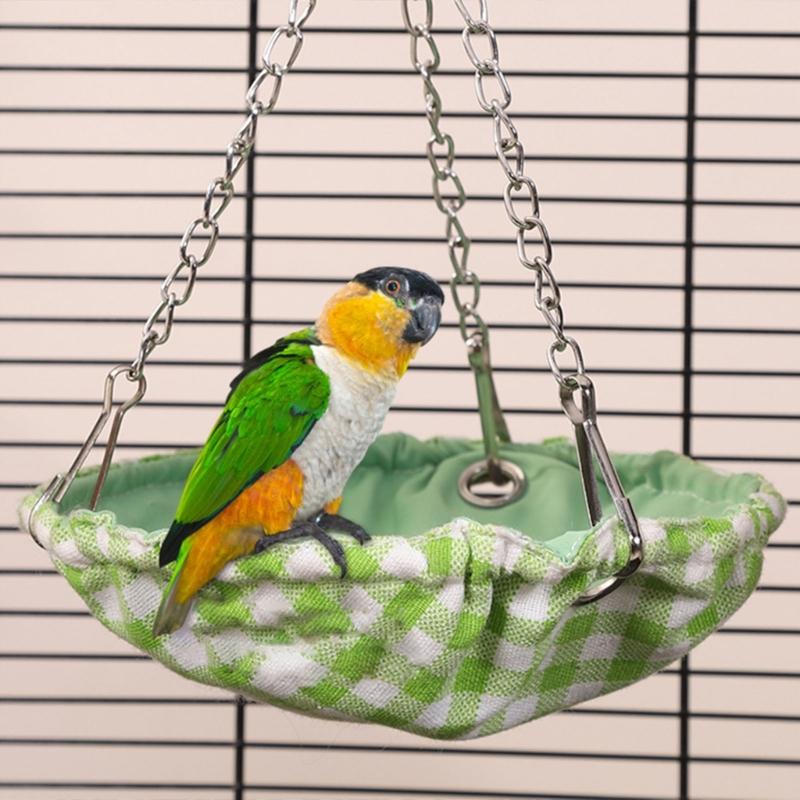 Hanging Bird Hammock Swing Small Size Bird Sleepings Huts for Conures,Budgies Waterproof Bird Bed for Cage