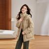 Women's Mid-Length Hooded Down Jacket - Winter Fashion Coat YE6320
