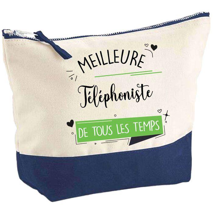 Trousse de maquillage - PLANETEE - Meilleure Téléphoniste de tous les temps - Grand format - Coton - Impression HD