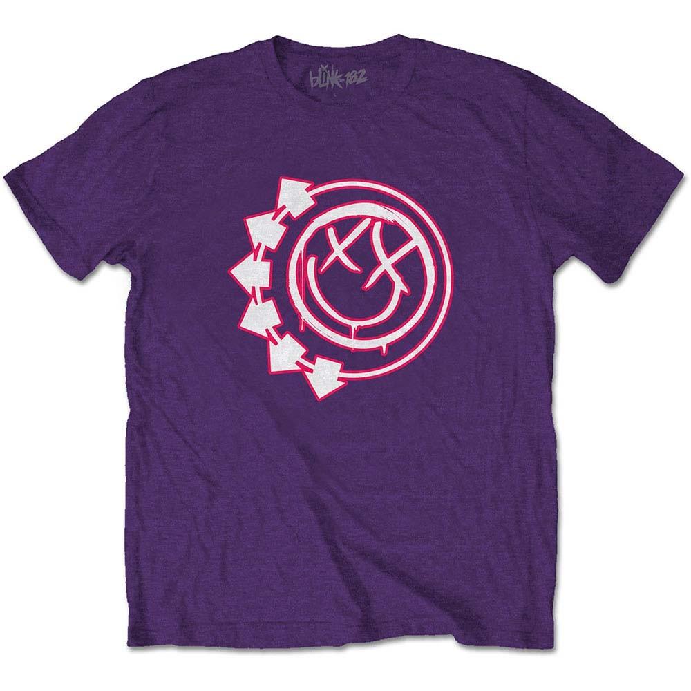 Men s Blink 182 Six Arrow Smiley Slim Fit T-shirt XX-Large Purple S