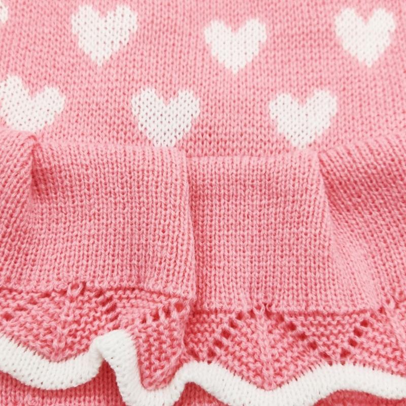 Valentines Day Pet Sweater Dress for Small Dogs All Size Cats Heart Pattern Designs Knitdress Turtleneck Knitwear