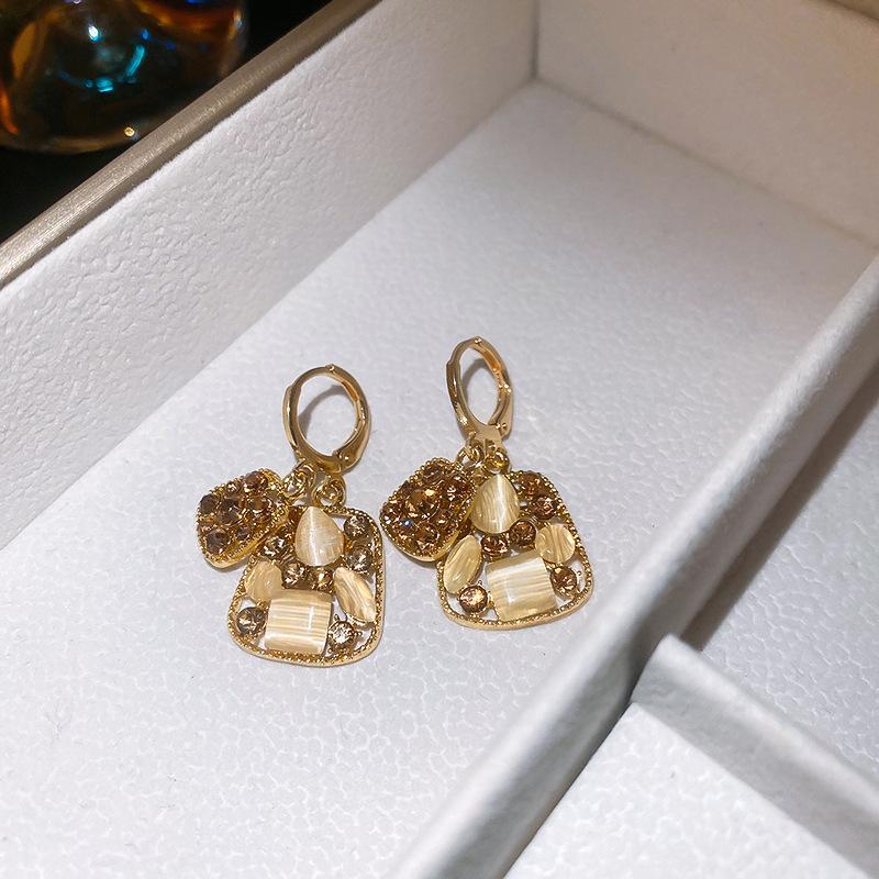 Silbernadel Eingelegte Diamant-Blumenquasten-Ohrringe - Elegante und Modische High-End-Stecker mit Einzigartigem Design