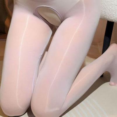 High Collar Hooded Patchwork Nylon Catsuit Shiny Bodystocking Close Open Crotch Bodysuit Tights Sexy Leotard Conjoined Jumpsuit