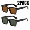 2PACK Classic Rivet Arrow Luxury Brand Designer Square Sunglasses Women for Men Popular Vintage Punk Outdoor Driving Glasses
