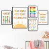 French Education Alphabet Number Colour Nursery Wall Art Print Canvas Painting Poster For Kids Boys Girls Children Room Decor