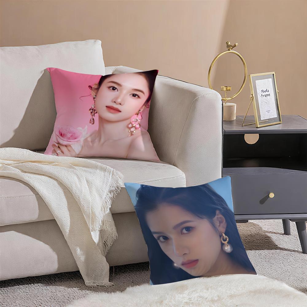 New Fashion Chinese Star ZZhang Jingyi Cushion Cover Throw Pillow Cover Hidden Button Durable Polyester Chair Cushion