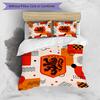 Netherlands Football Printed Bedding 3 Piece Set Cozy Breathable Bed Cover Set as Housewarming Holiday Gift