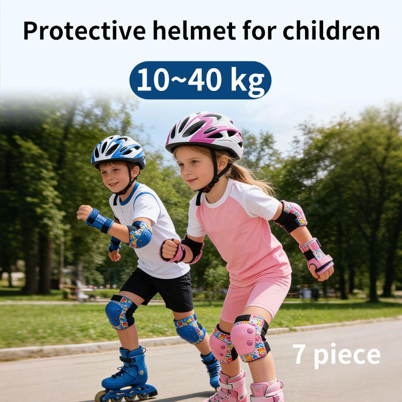 Child protective equipment helmet elbow knee pads for girls aged 3 4 5 6 7 8 9 10 11 12 year boy Suitable for roller skating and skiing