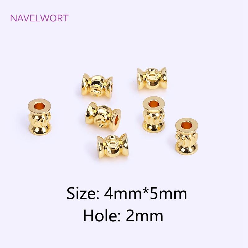 

18K Gold Plated Tube Beads Spacer Beads,Supplies For Jewelry,Brass Stripe Beads DIY Bracelet Necklace Making Findings Wholesale 10 piece