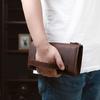Crazy Horse Leather Men's Handbag Long Genuine Clutch Business Commuter Functional Wallet