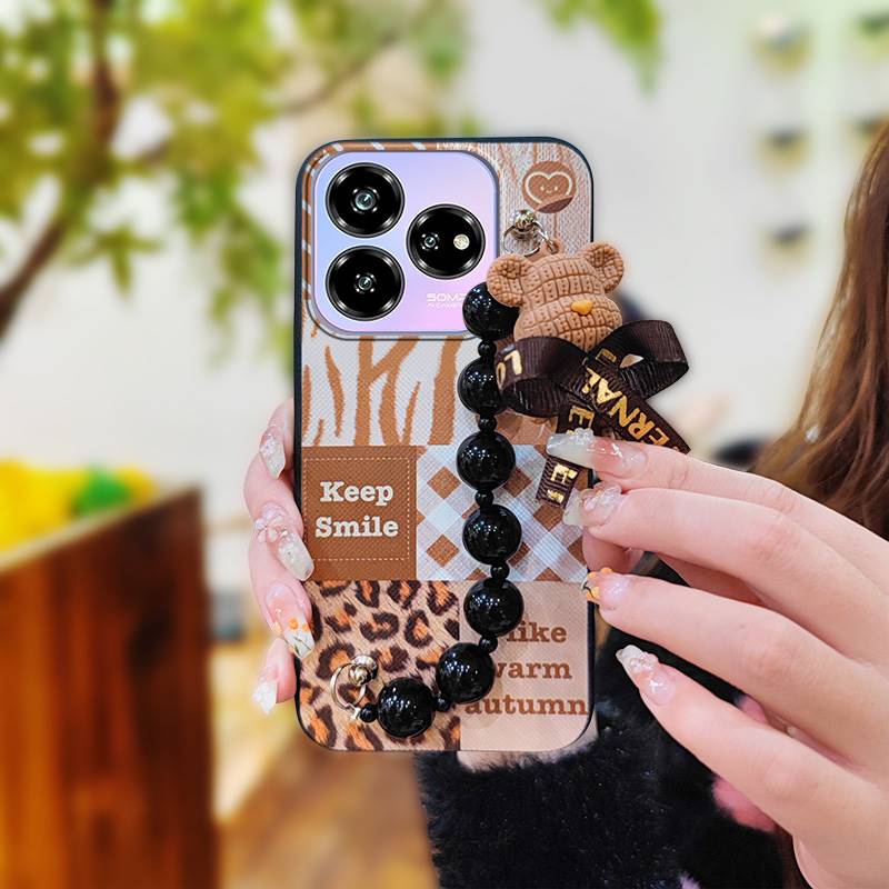 Cute Simplicity Phone Case For ZTE Blade V60 Design/Axon 60 Lite Protective Case Bear Bracelet Dirt-resistant Anti-knock