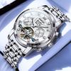 OLEVS Mechanical Automatic Moon Phase Watch Stylish Skeleton Waterproof Popular Luminous Watch for Men
