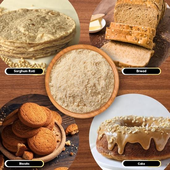 Organic Zing Pure and Natural Sorghum Flour | Jowar Flour | Sorghum Flour Gluten Free | High Fiber  | Product of India - 454 Gm (16 Oz)