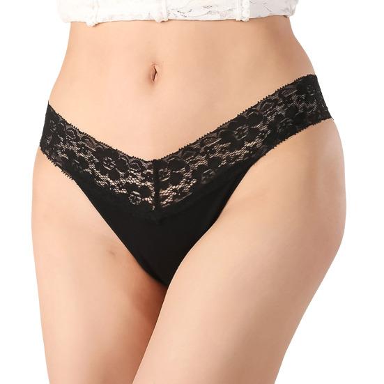 Cotton Lace Thongs for Women Sexy Seamless Low Waist Panties Ladies Breathable No Show Stretch Underwear