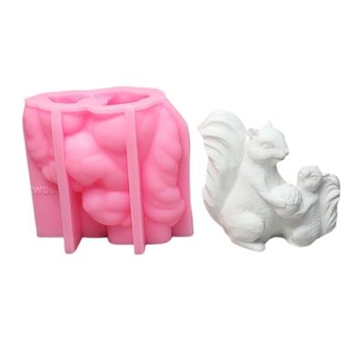 Squirrels Animal Statue Silicone Candle Molds for Epoxy Resin Candle Soap Making Home Decoration Gypsum Silicone Molds