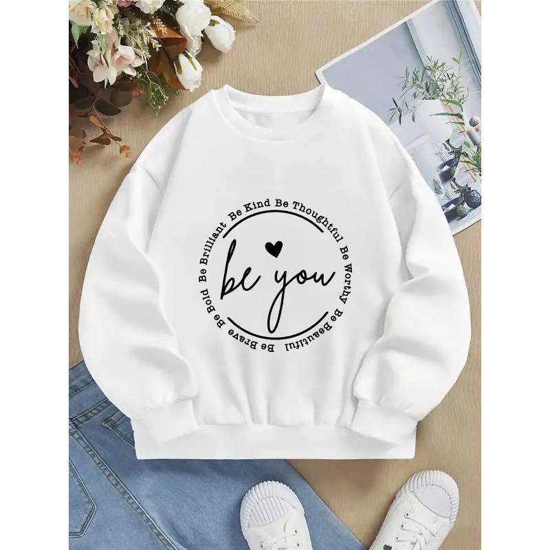 Unisex Crewneck Sweatshirt - Be Kind Be Thoughtful Be You Machine Washable, Spring And Autumn, Sportswear And Casual Wear, Soft And Comfortable