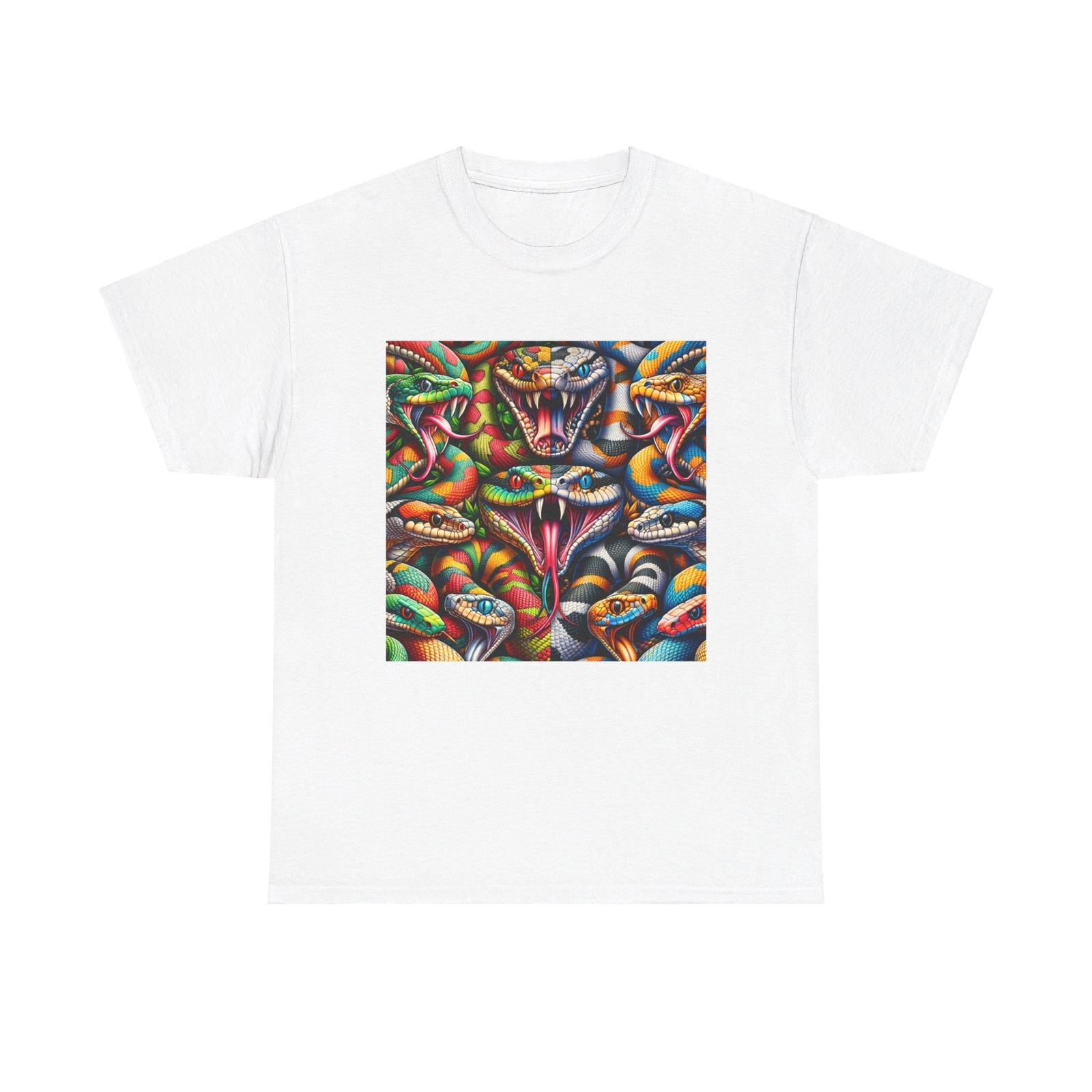 Unisex Adult T Shirt Snake Hyperrealistic Cartoon Print Serpent Trippy Reptile S разноцветный