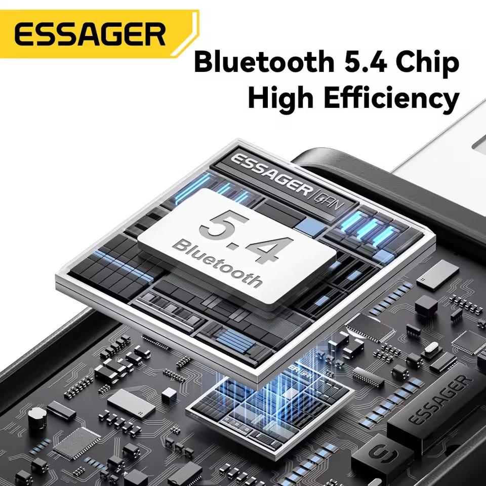 Essager Bluetooth 5.4 Car Adapter Wireless FM Transmitter with Auto On Off Hands-Free Call Hi-Fi Music Audio Receiver for Cars