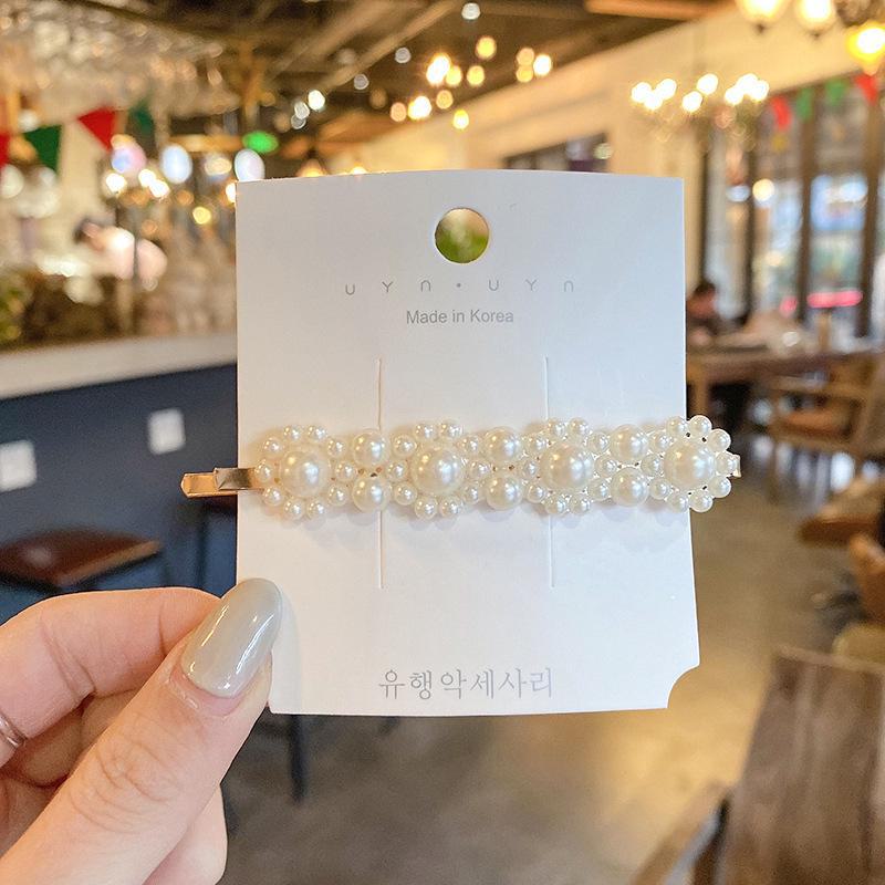 Haarnadel im koreanischen Stil mit Metallperlen und Strasssteinen für Damen