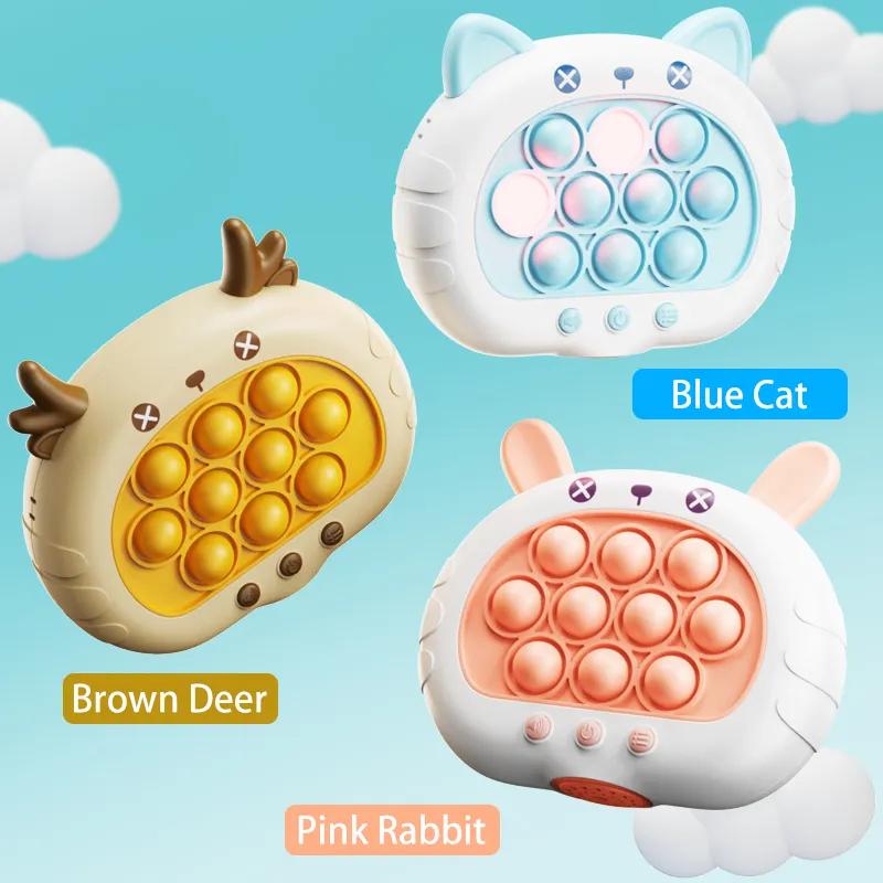 Animal Series Pop Push Game Machine Kids Cartoon Cute Fun Whac-A-Mole Squeezing Anti Stress Sensory Bubble Pop Fidget Toy Gifts