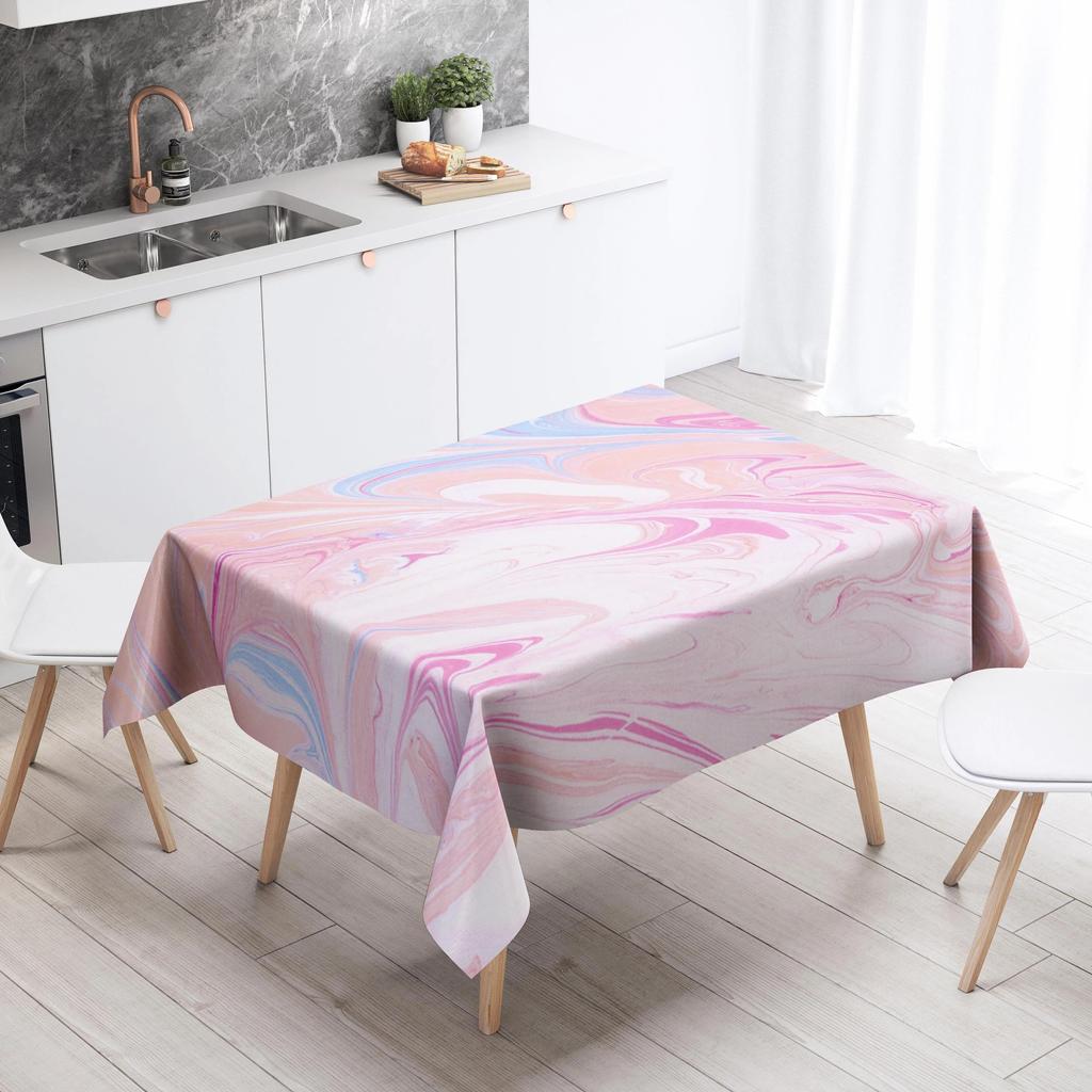 Color Marble Tablecloth Anti-Stain Waterproof Dining Table Home Decor Rectangular Kitchen Fireplace Countertop