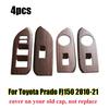 4x Für Toyota Prado Fj150 2010-21 Holzmaserung Türfensterschalter Panel Abdeckung-Verkleidung