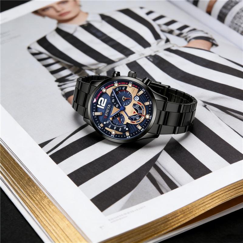 Modne Męskie Zegarki Sportowe Luksusowy Stal Nierdzewna Kwarcowy Zegarek na Rękę Kalendarz Zegarek Luminescencyjny Mężczyźni Biznesowy Codzienny Reloj Hombre