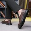 Fashion Office Business Punching Leather Moccasin Lightweight Breathable Men Casual Loafers Comfortable Summer Hollow Out Leather Shoes