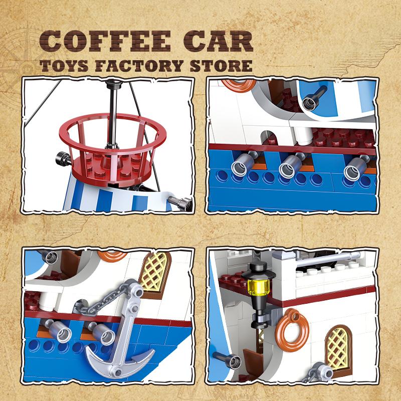 Non-Toxic New Pirate Ship Building Blocks Sets Creative Sailing Boat Moc Bricks Model Stem Educational Toys For Kids Children Adult Gifts Diy