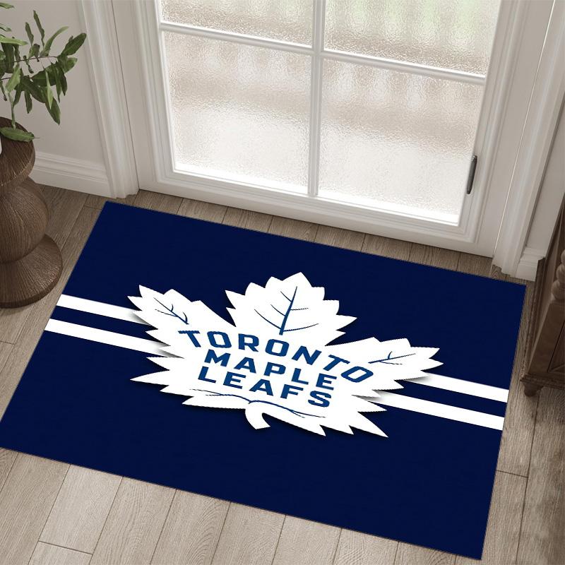 Toronto Maple Leafs Design Crystal Velvet Carpet Cozy Non?Slip Printed Rug For Bedroom Living Room Entrance