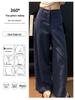 Petite XS Women’s Navy Blue Straight-Leg Wide-Leg Suit Pants, Old Money Style, Spring & Autumn, 145cm Length