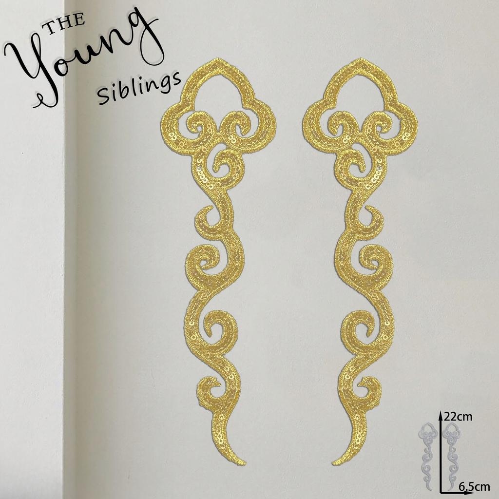 Gold And Silver Stage Opera Embroidery Diy Clothing Accessories Cloth Stickers Ancient Clothing Sequins Ironing Clothing Ethnic Decorative Decals